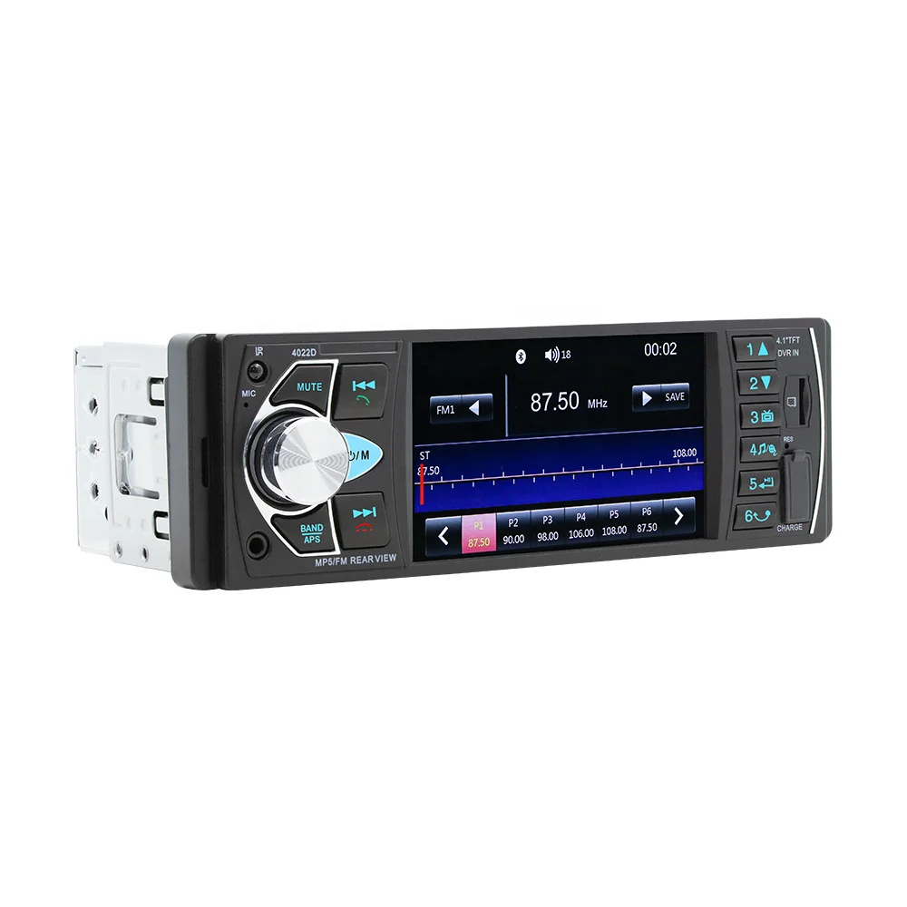 Model 4022D Auto Audio Car Radio Stereo Bluetooth Support Rear View Camera 4.1 Inch 1 Din 12V Screen Display FM English