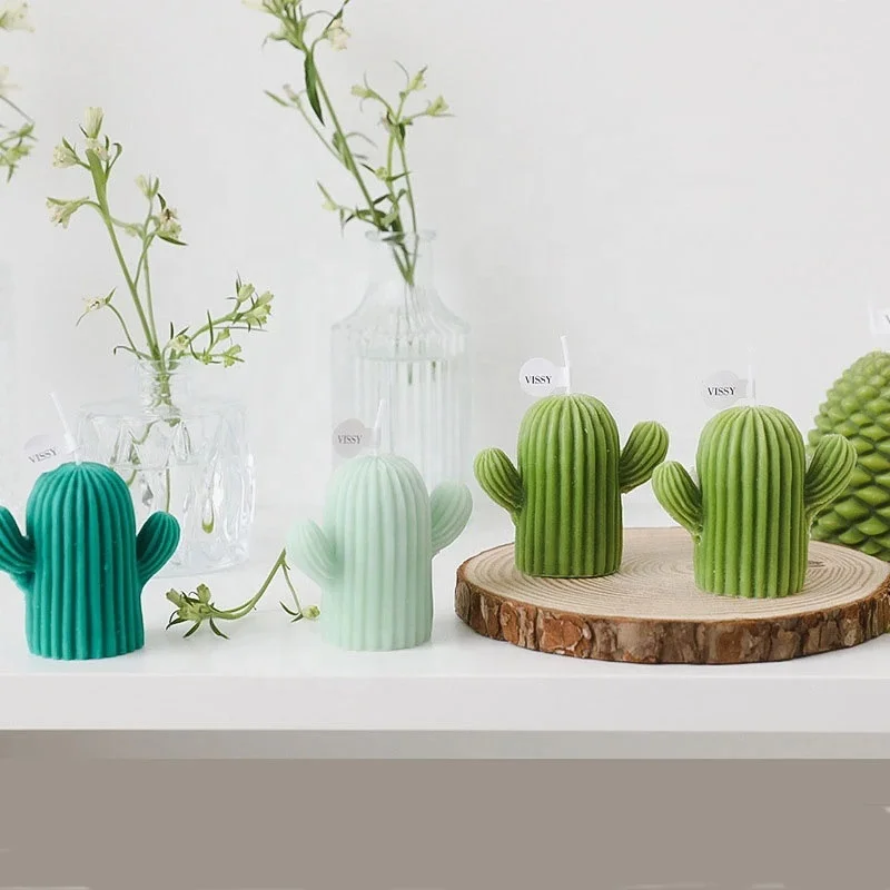 Handmade aromatherapy candle gift decoration ins photo props soy wax diy creative cactus candle