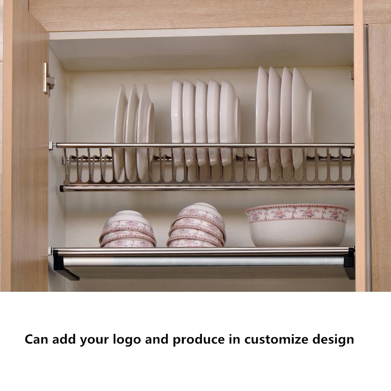 3 en 1 construido en acero inoxidable para escurridor de platos de almacenamiento del armario de la cocina