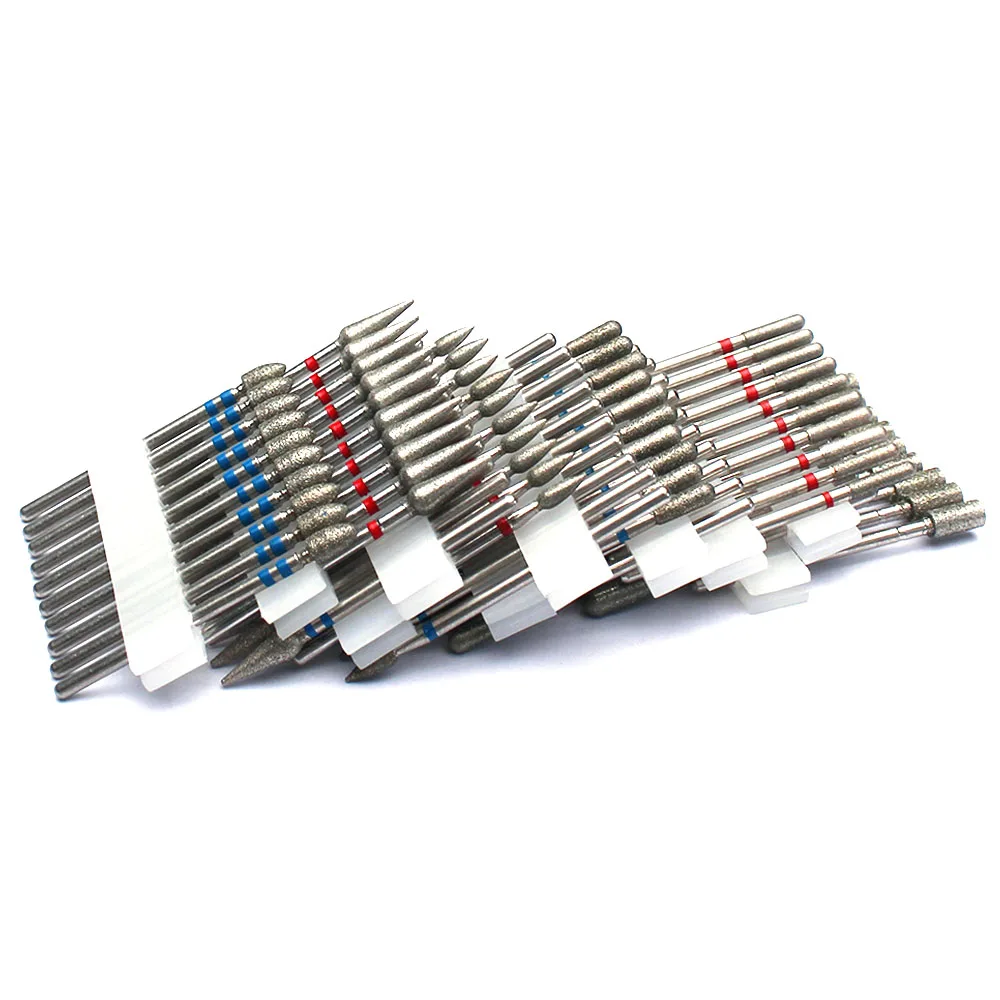 10pc Milling Cutters Set Diamond Nail Drill Bits Electric Manicure Files Gel Polish Tools Kits Nail Art Accessories