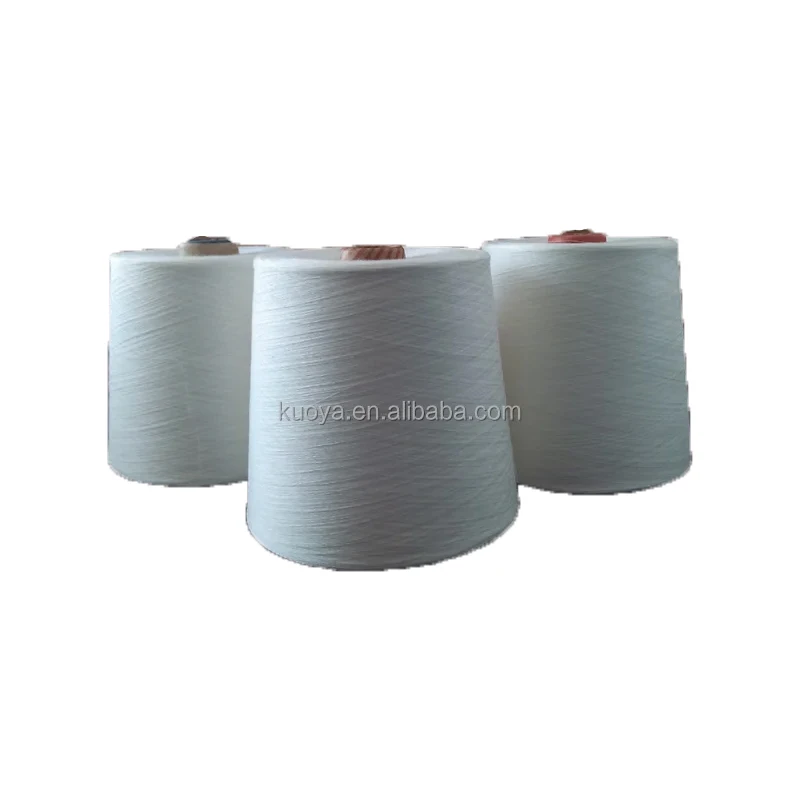 ring polyester spun yarn virgin autocone waxed optical white virgin and recycle high quality