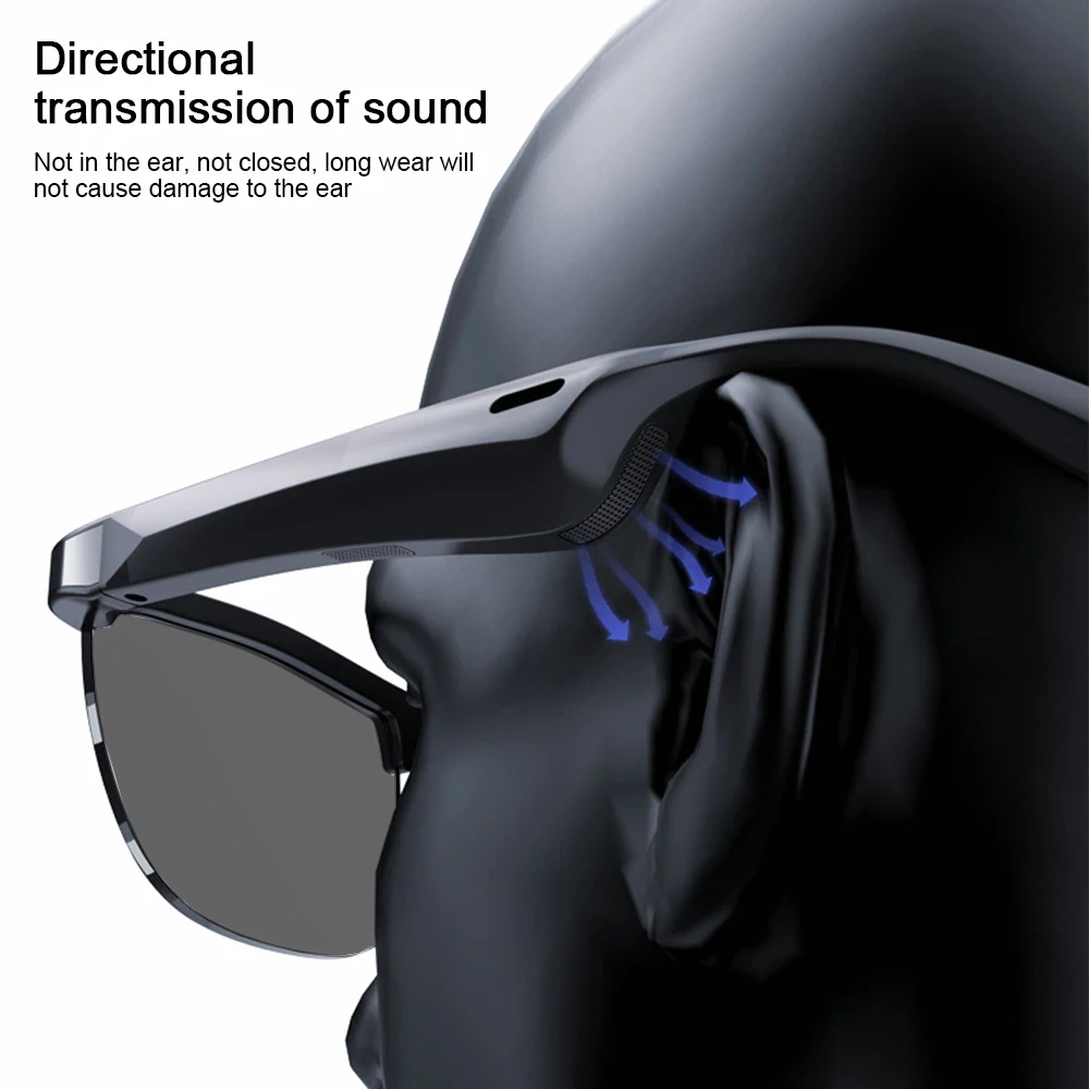 Multi function bluetooth headphone earphone music men women small square luxury sunglasses 2023
