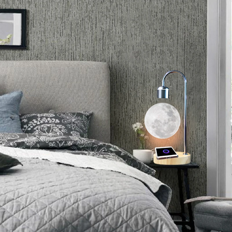 Gleagle Wooden Base Magnetic Levitation Floating 3d Print Lighting Moon Lamp Night Lights