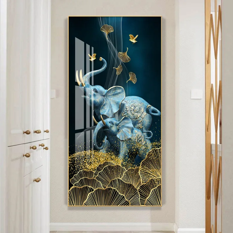 Elephant canvas painting porch decoration painting animal mural printing canvas art decoration