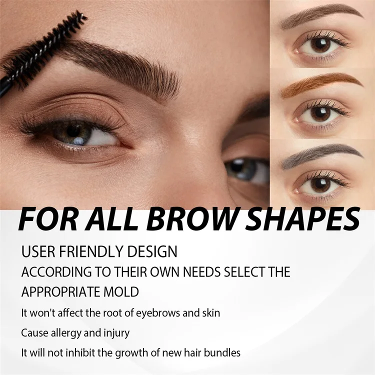 Private label one step eye brow stamp and stencil stick set reusable perfect eyebrow stamp shaping kit brow waterproof cream