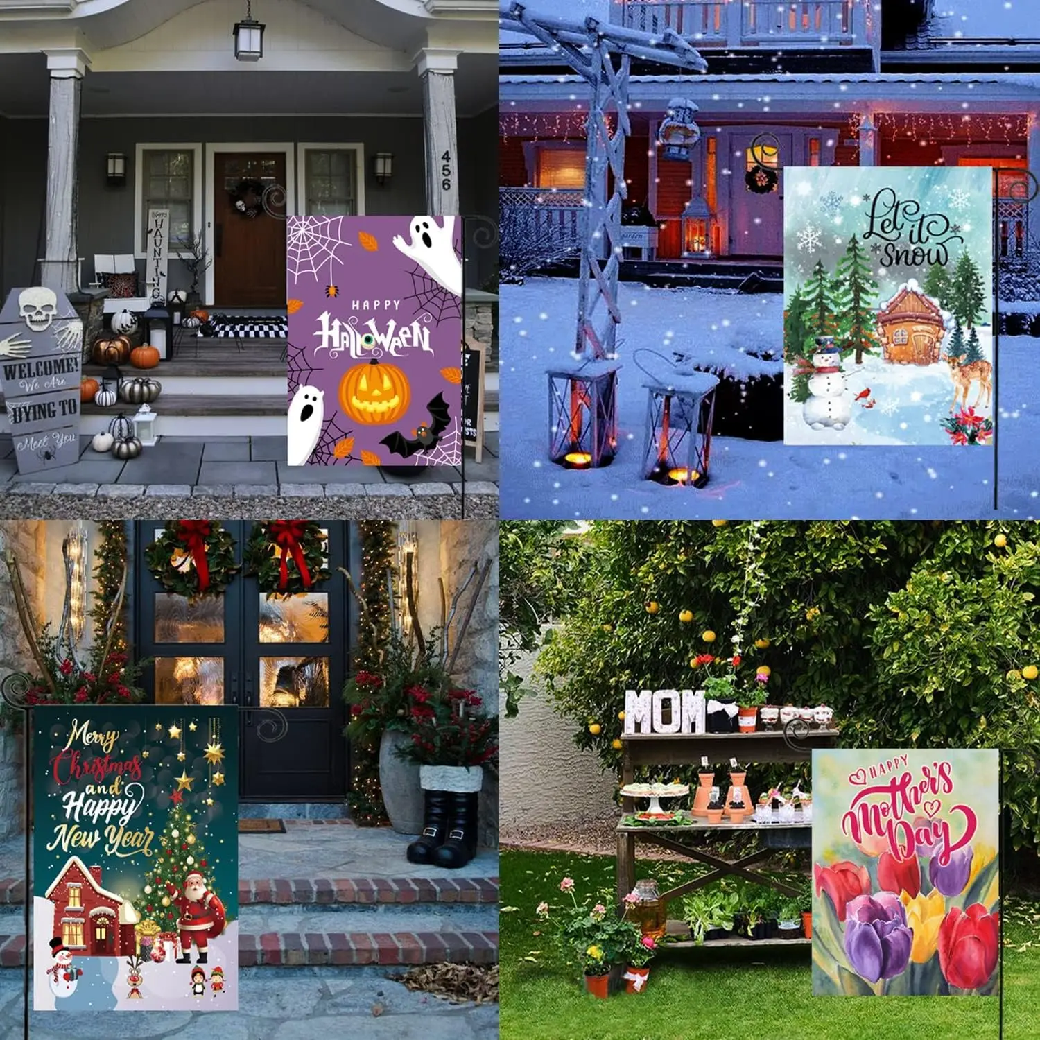 Sublimation Printing Blank 12x18ft Double Sided Outdoor Decoration Garden Flag Halloween Outdoor Yard Decoration Garden Flags