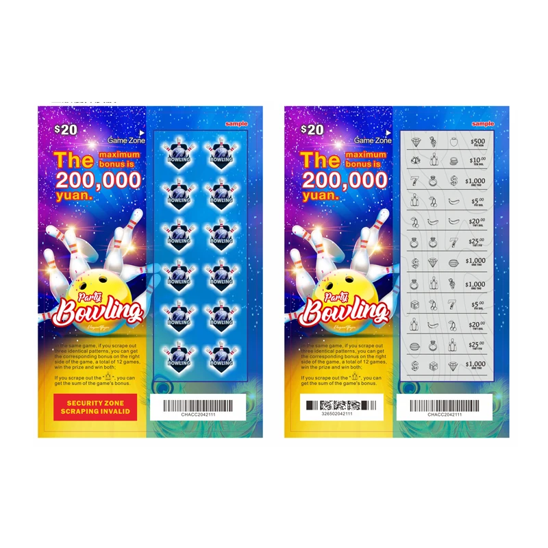 Factory direct sale lottery numbers digital prinating Black Core Paper Custom Sizes design winning lottery tickets