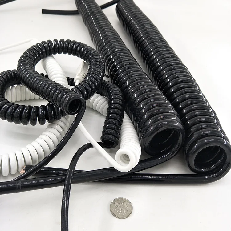 
Customized Multiple Use Robot PU Machinery Power Wire Elastic PU Spiral Cable 