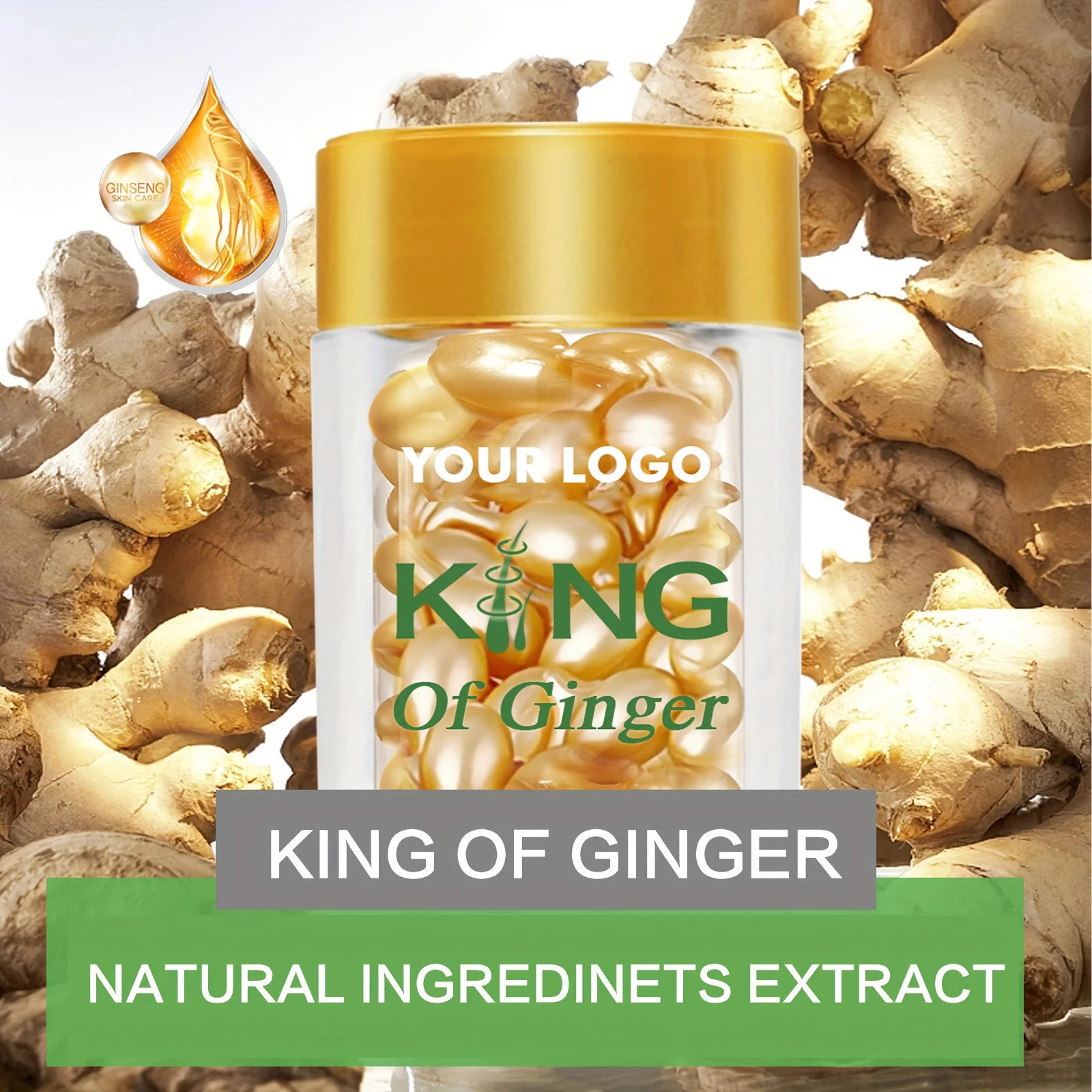 OEM/ODM Ginger Hair Care Essence Strengthening Capsules with Rosemary Seeds Healthy Penetration Scalp Massage Care