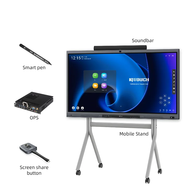 75 85 inch 4 32g 4k HD UHD LED Multimedia Multi Touch Smart Board Price Panel Interactive Digital Whiteboards