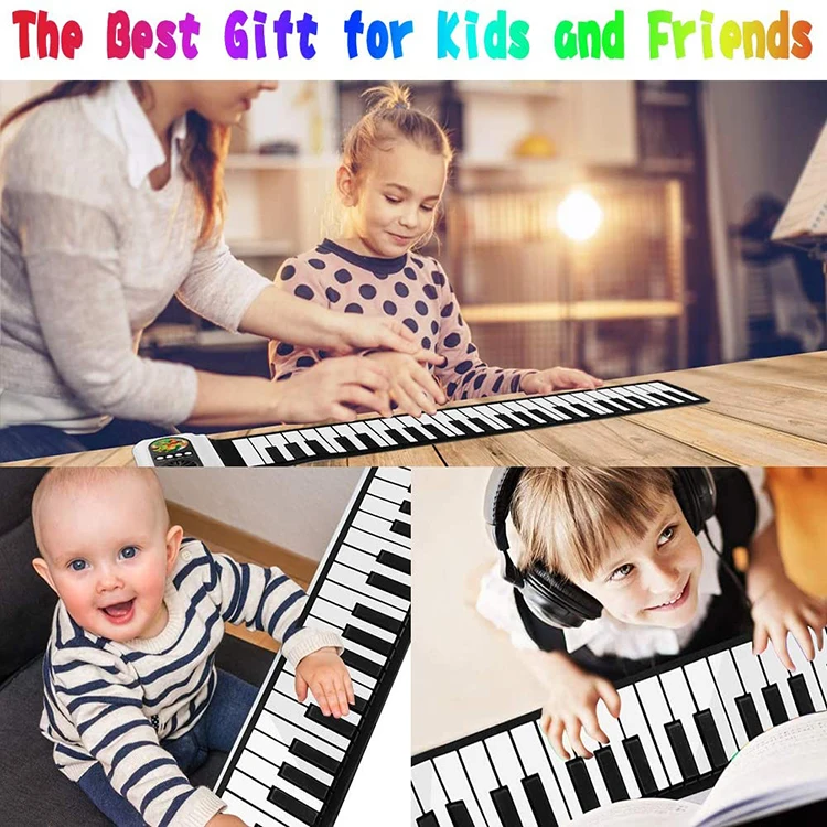 Electronic Flexible Roll Up Midi Music Kids Toy Digital Keyboard Kick Mini Piano