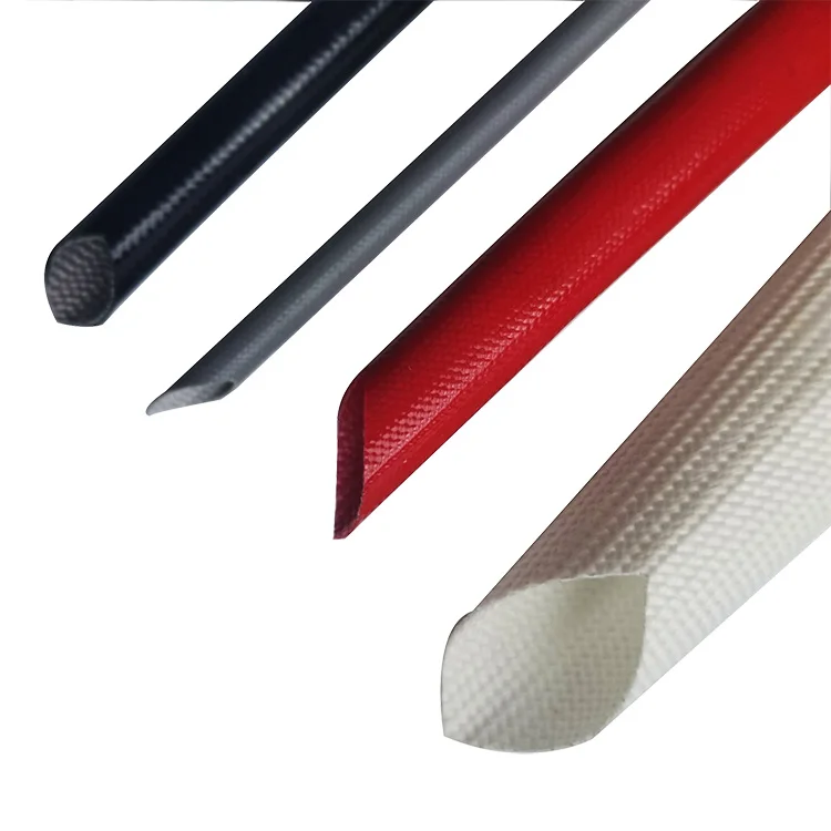 High Heat Resistance Glass Fiber Sleeving ROHS Electrical Silicone Rubber Coating Flexible Braided Fiberglass Insulation Sleeve