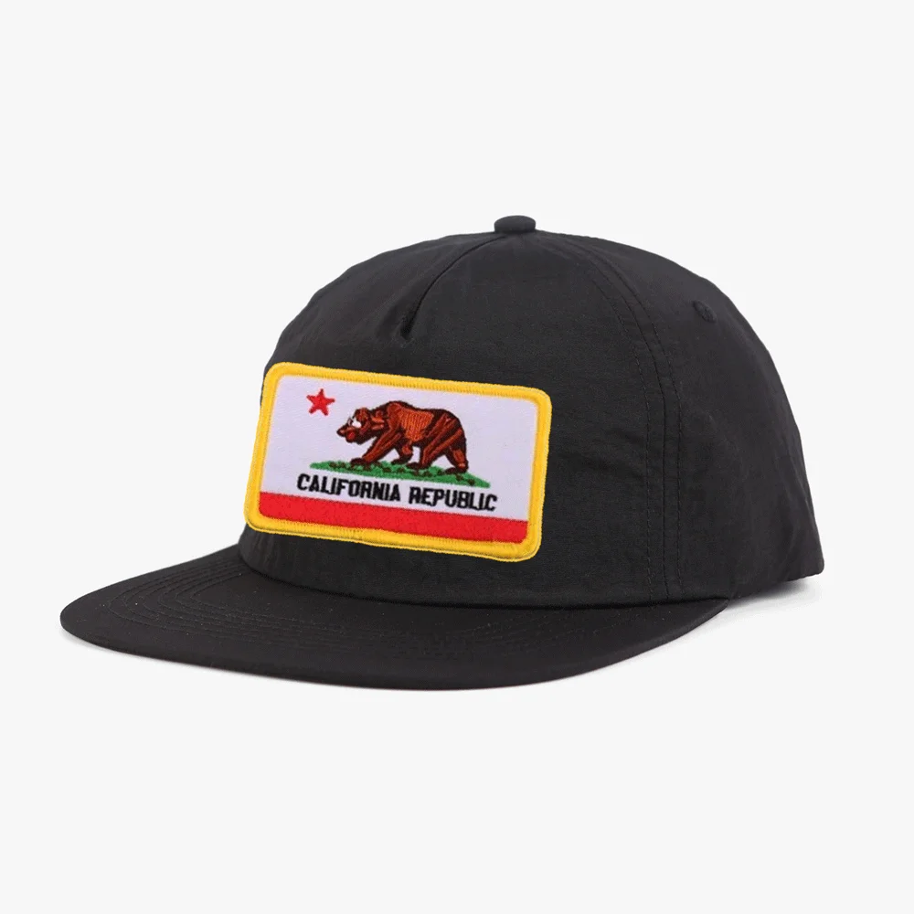 Realbond wholesale embroidery patch snapback cap unstructured 5 panel flat bill usa california cap
