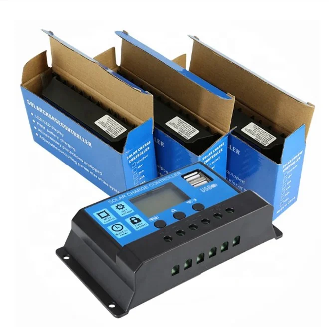 60A/50A/40A/30A/20A/10A контроллер солнечного зарядного устройства 12V 24V Авто ШИМ контроллеры ЖК-дисплей 5V Dual USB Автомобильное зарядное устройство выход светодиодный контроллер