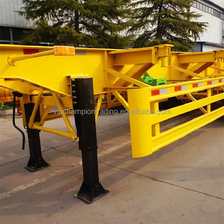 3 Axle Shipping Container Skeleton 40 Foot/feet Gooseneck Skeletal Chassis Semi Truck Trailer