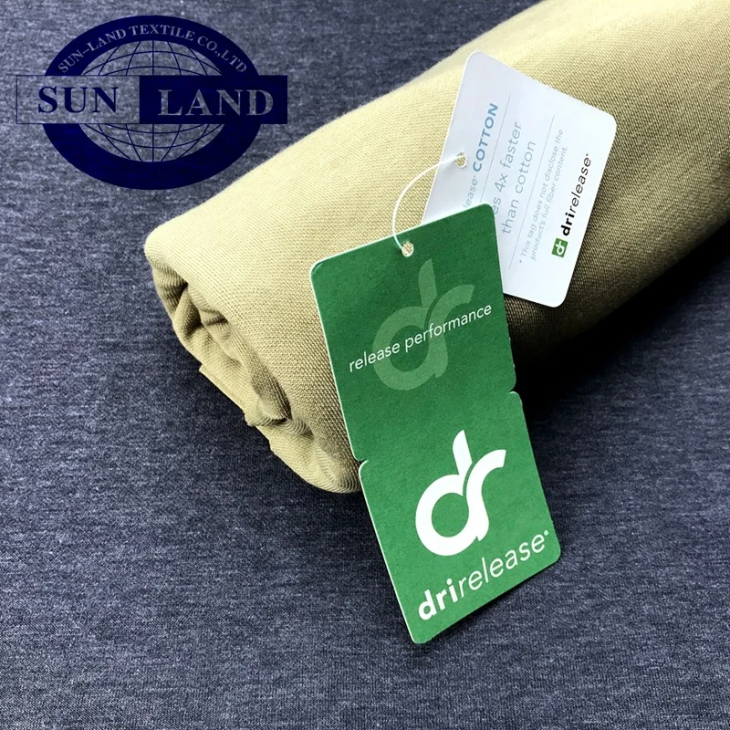 terry Polyester cotton 30S TC dri-release quick dry moisture wicking polycotton interlock fabric