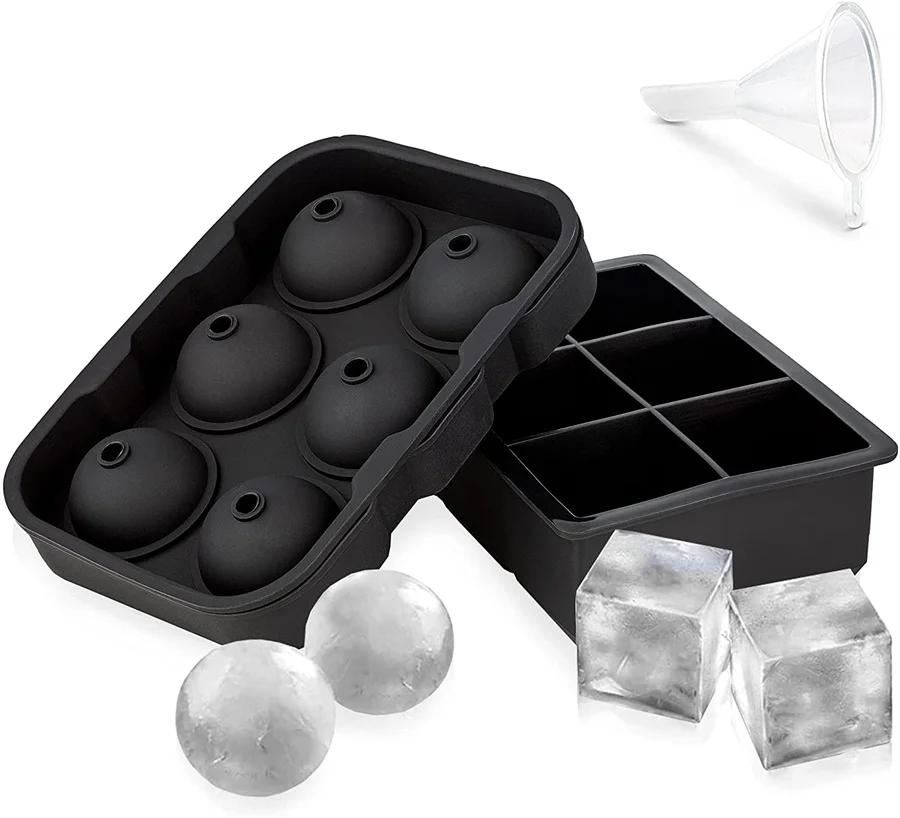 Ice cube mold custom designer shaped cute sphere black mini ball big large rose silicone ice