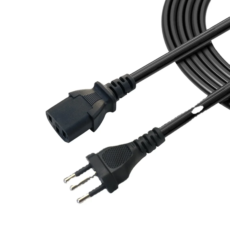 Brazil standard Wholesale 3 Round Pin Good Quality PVC LOW Voltage Copper 110V/220V CN Power Cord Cable Extension