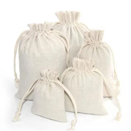 Hot sale Cotton hemp drawstring bag, muslin pouch for home use,bean pouch DIY art gift bag