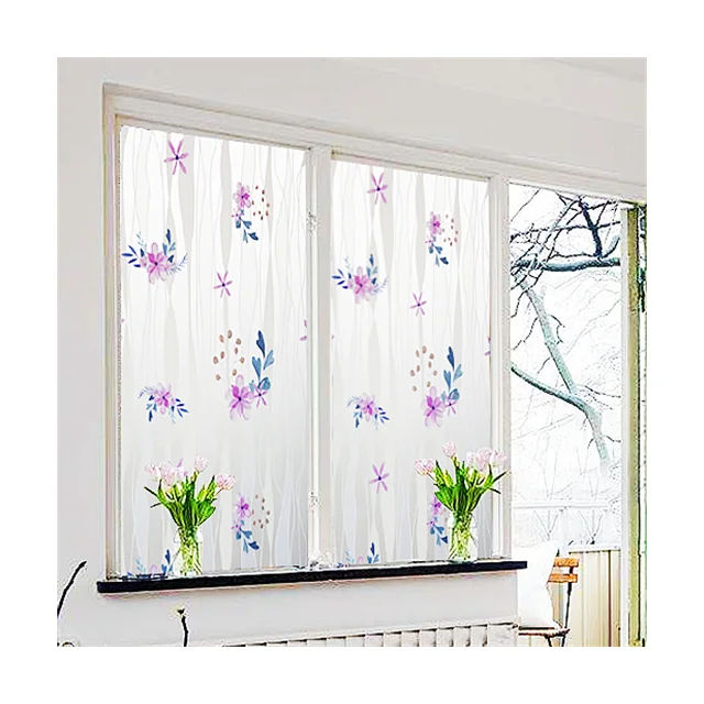 Window Film Self Adhesive Frosted Environment Friendly Glass No Glue Stickers Non PVC Window Film