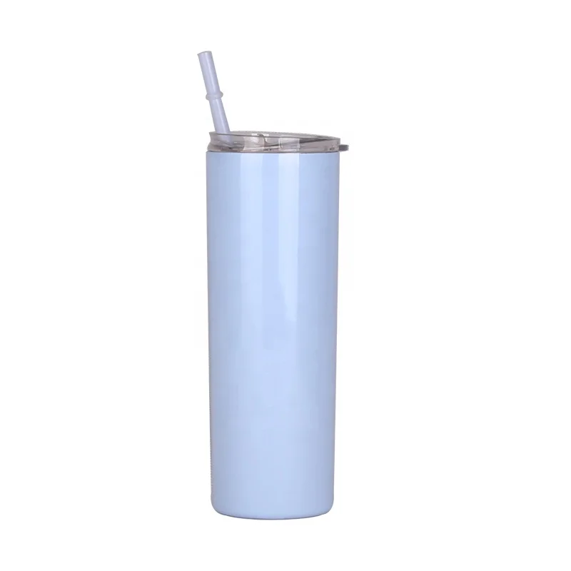 
20oz skinny insulated cup sublimation blanks metal tumbler customized ready to ship white color 