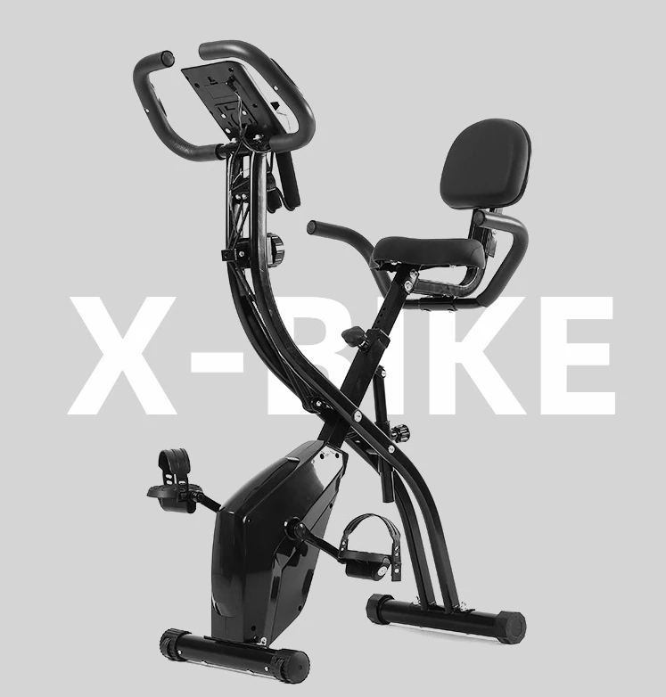 Promotional customized foldable magnetic upright exercise bike with tablet stand fitness indoor exercise bike X-bike