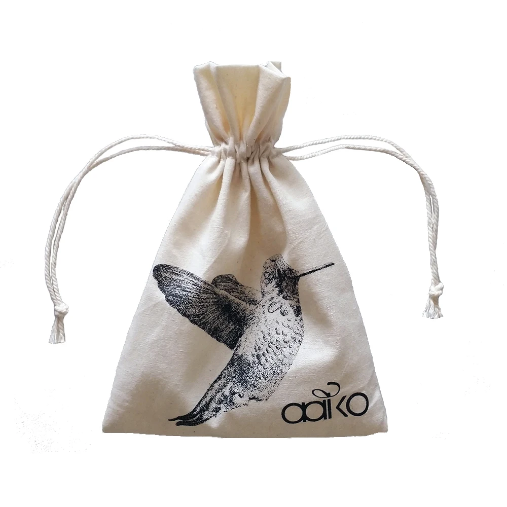 Cotton canvas drawstring bag string pouch