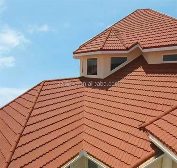 0.4mm thickness galvanized zinc steel metal tiles for roofing stone coated