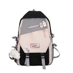 Korean version trend color schoolbag college wind students backpack school book bag girls