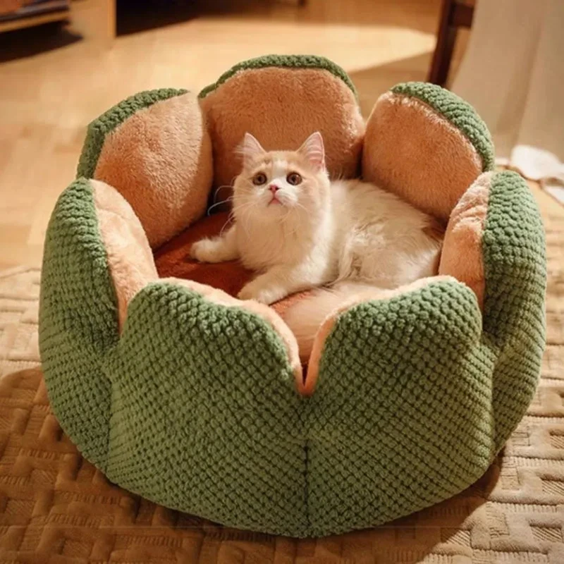 Wholesale Cactus Petal Polyester Cute Cartoon Sofa Travel Warming Home Washable Pet Dog Cat House
