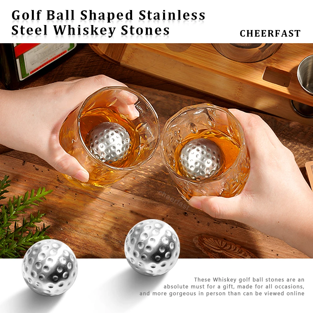 Newest Design Reusable Ice Cubes Cooling Stone Whiskey Large Golf Ball Chillers Stainless Steel 304 Food Grade Metal Ice Ball