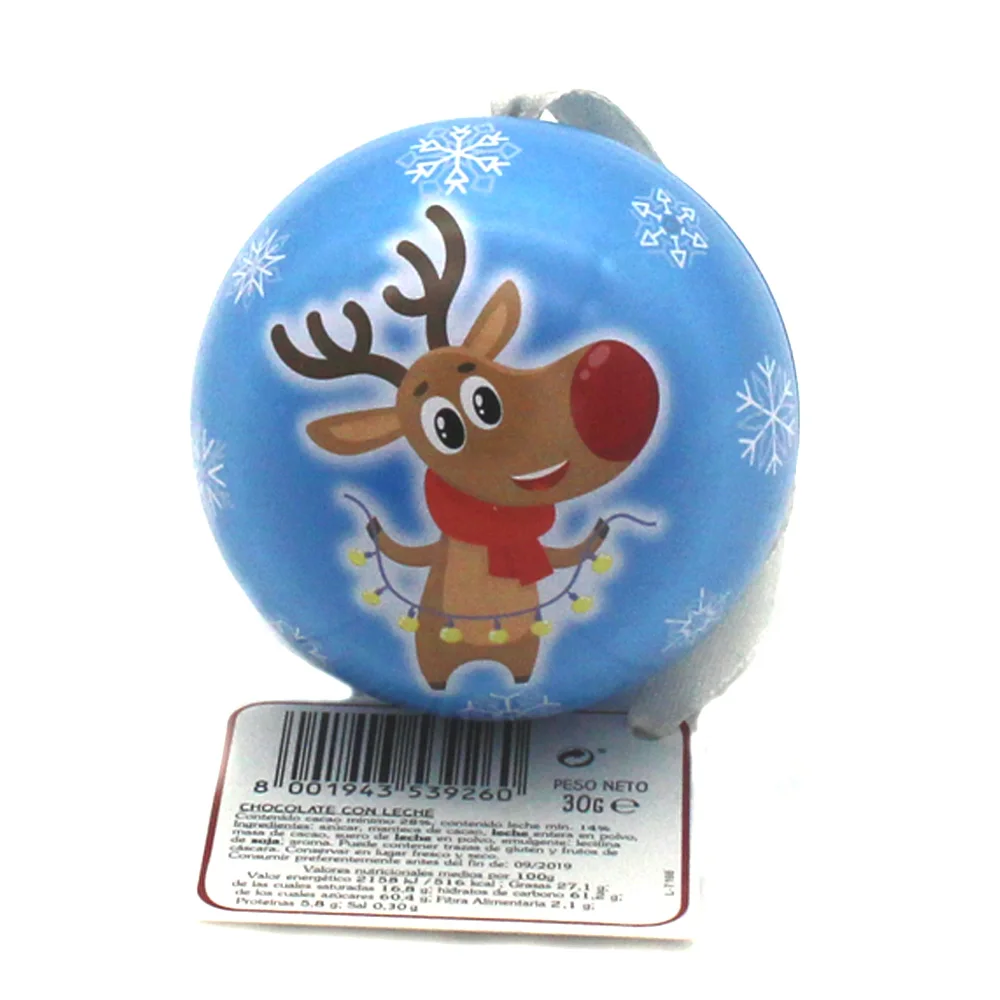 Hot Sale Custom Christmas Ball Shaped Metal Tin Box