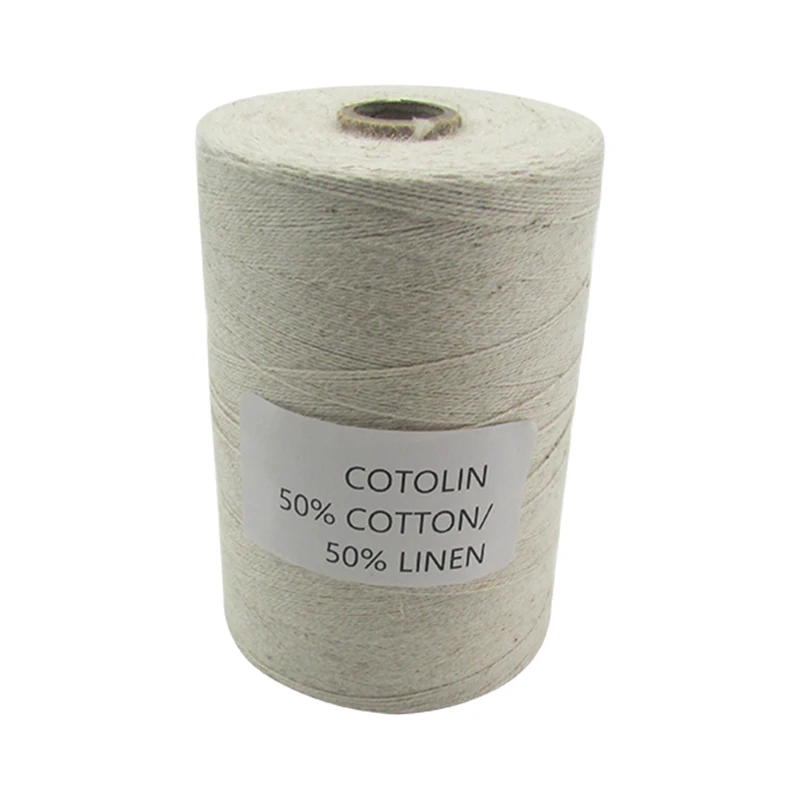 50%cotton +50%linen twisted blended yarn  8s/2