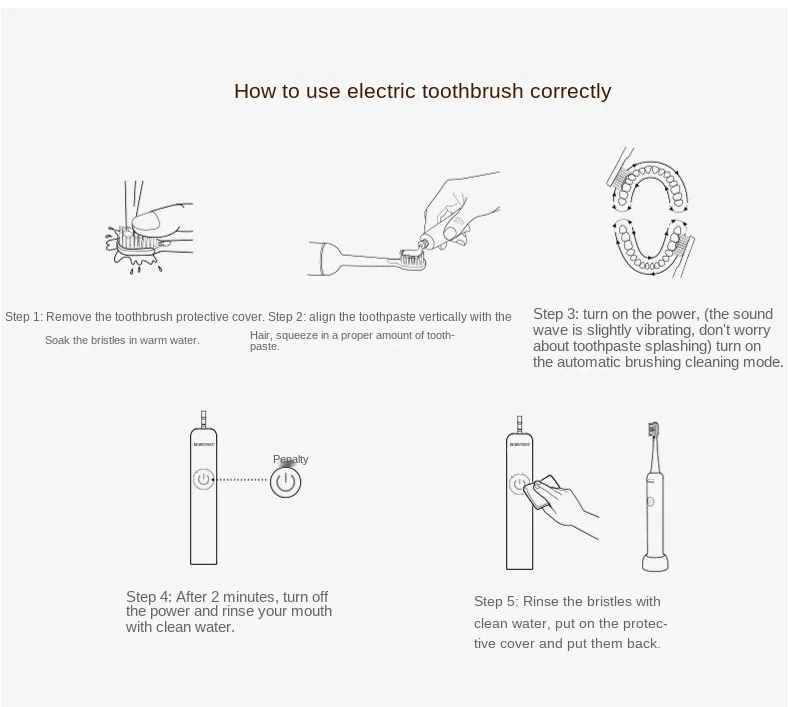 New Factory Sale Various Widely Used Ultrasonic Silicon Electr Electric Toothbrush Oral