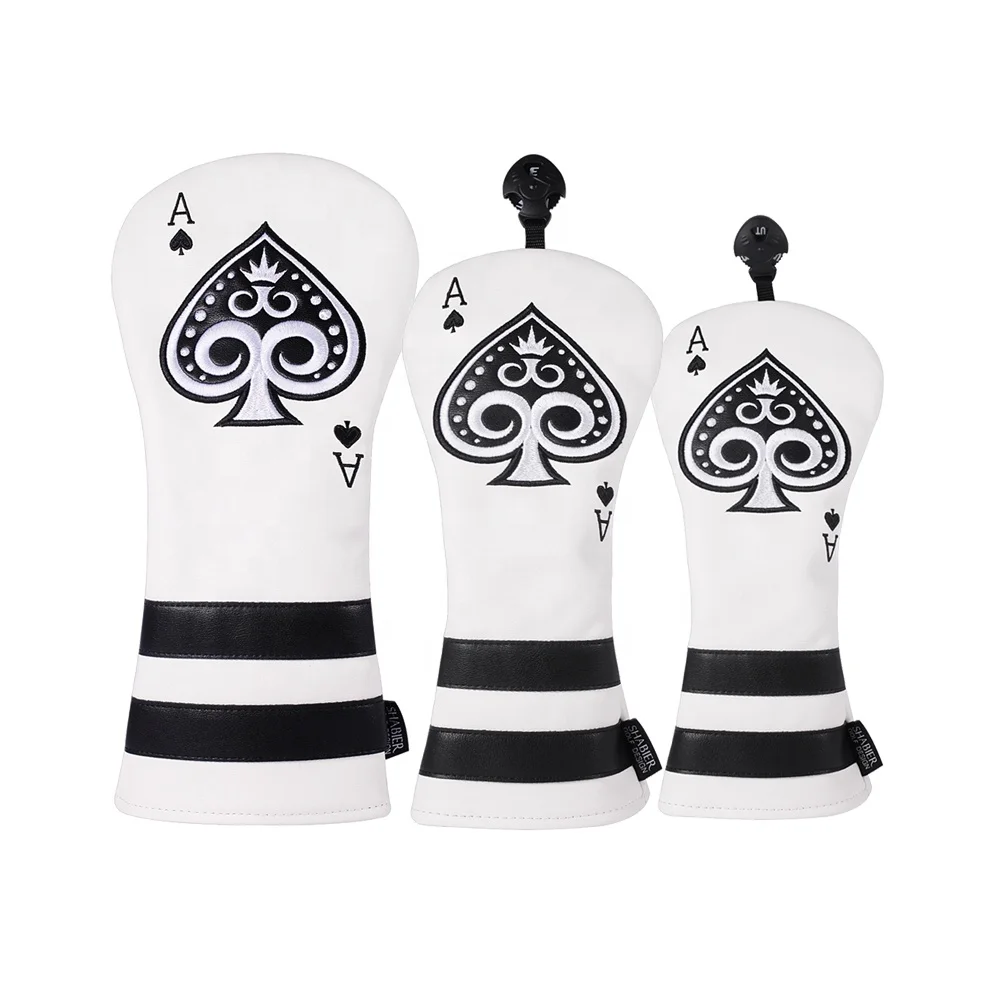 Drop shipping Embroidery PU Leather Fairway Hybrid Wood Covers Golf Driver Headcover