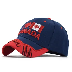 Classic Adjustable Letter Logo Canada Flag Baseball Cap Maple Leaf 3D Embroidery Dad Hat