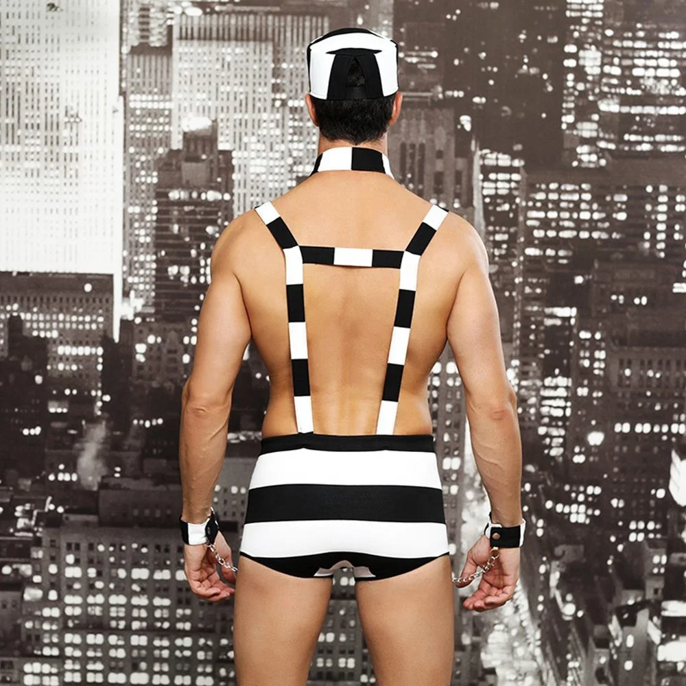 men lingerie erotic sexy vest and panties jockstraps men prisoner roleplay costume wholesale