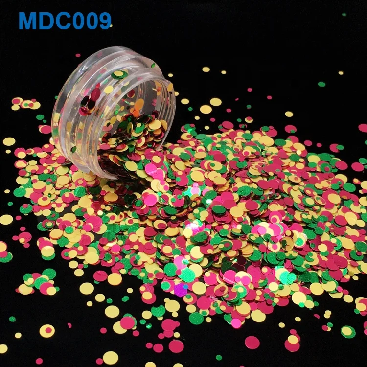 Factory Bulk Wholesale Resistant Solvent Sparkle Dot Mixed Glitter for Nail Polish