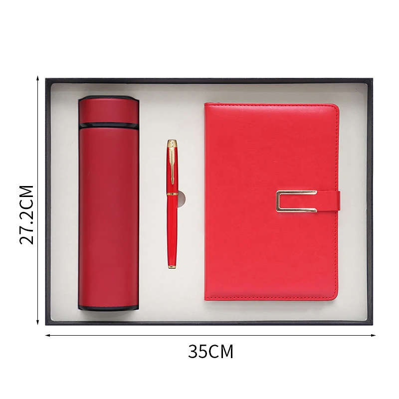 promotional Luxury Business Pen leather notebook Gift Set custom logo for men father boyfriend Birthday corporate gifts
