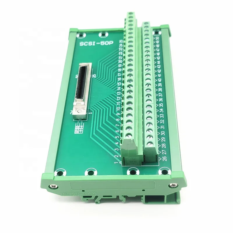 SCSI50P SCSI 50P MDR Female Breakout Board SCSI-50P Terminal Block Module Adapter Connector C45 DIN Rail Mounting