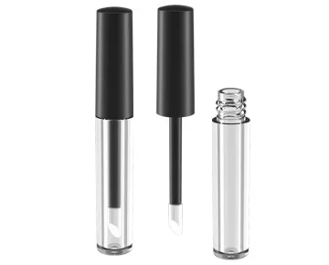 Cosmetics Lipstick Lip Gloss Hot Stamping Round Twist Up Cosmetic Package Tube Click Lip Gloss Pen Steel Roller Cosmetic Pen