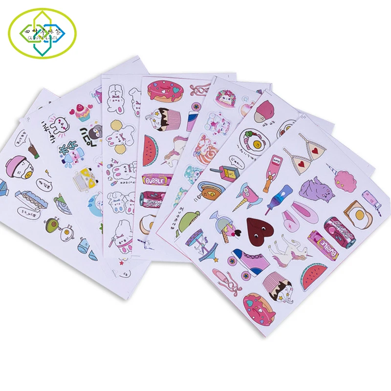 Custom waterproof vinyl label, cute decorative label sticker logo printing for journal notebook
