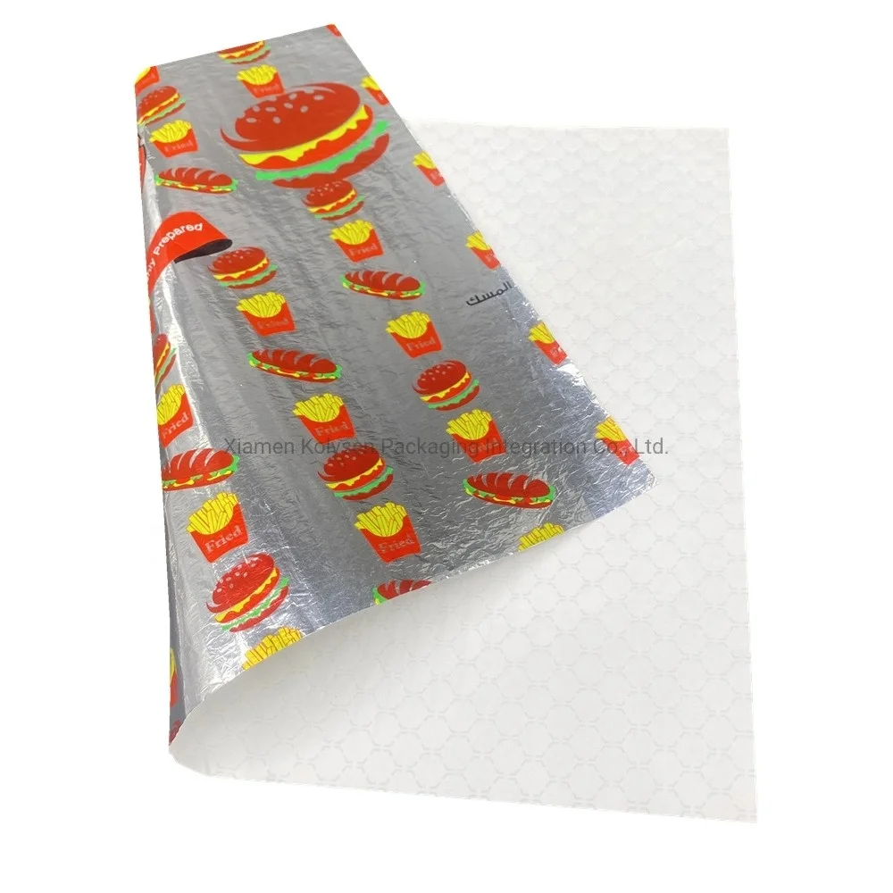 Упаковка еды на вынос алюминиевая фольга ламинированная бумага изолированная пленка для бургеров