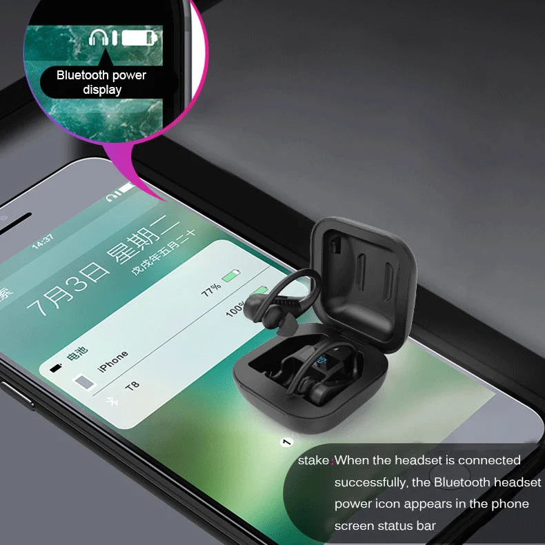 Wireless Headset TWS Stereo Headphones in Ear Built in Mic Headset 24 Hrs Total Playback Support Single or Twin Model