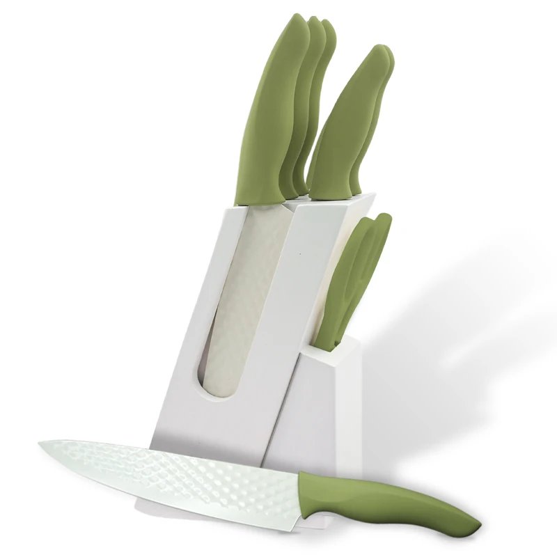 New Diamond Kitchen Knife Set with PP&TPR Treatment Bread Knife Chef Knife with Gradient Holder