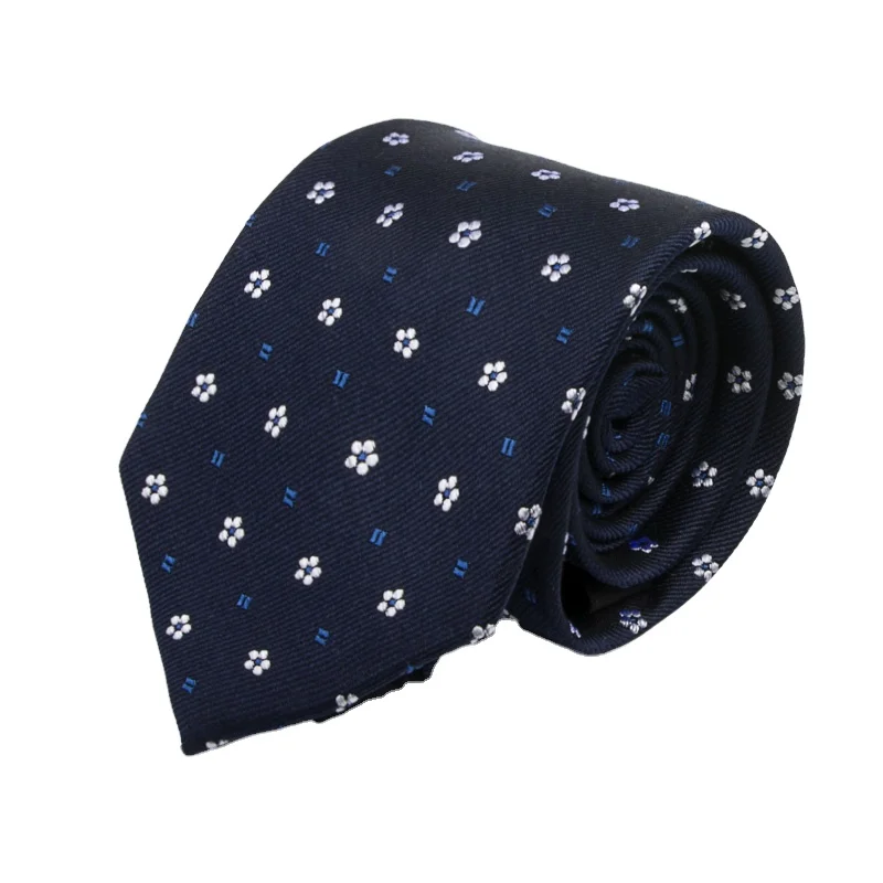 Hamocigia Wholesale Men Classic Jacquard Handmade Polka Dot Solid Woven Silk Neck Ties