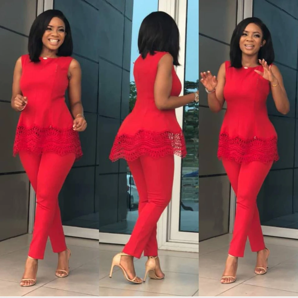 
Africa Ladies Fashion Suits Formal Women Suits Lace Office Suit 