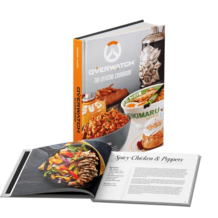 Customized high quality publishing recipe colorful food photography hardcover coffee table cookbook