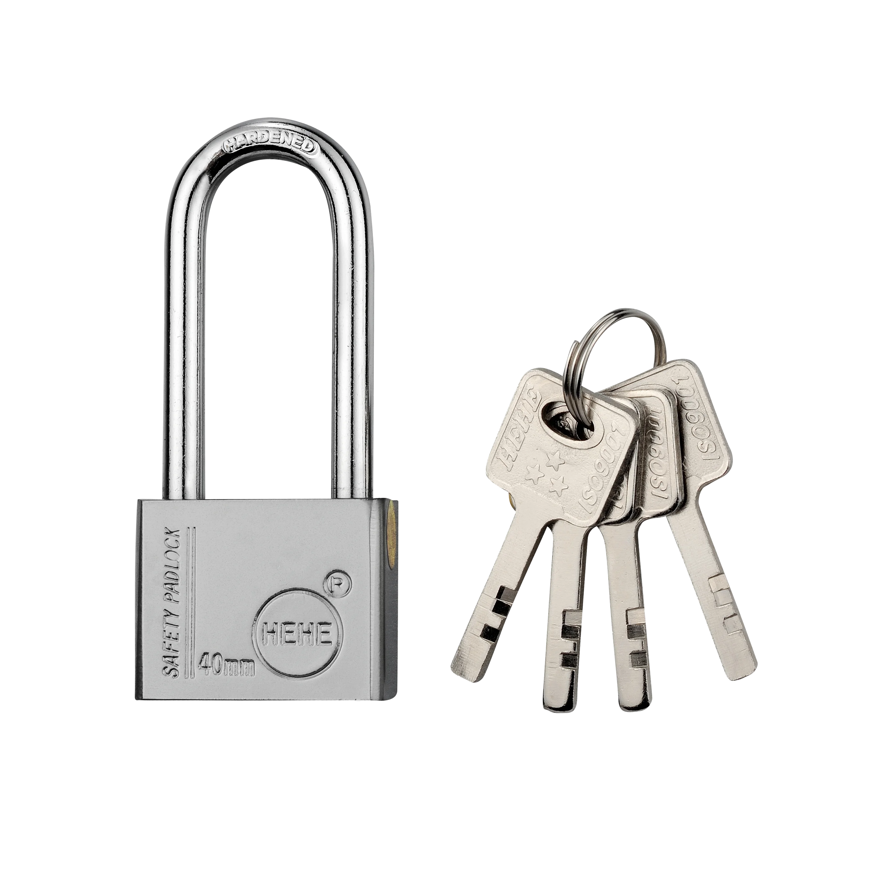 Nickel/titanium/Chrome Plated Square Shape Iron Padlock with vane Key