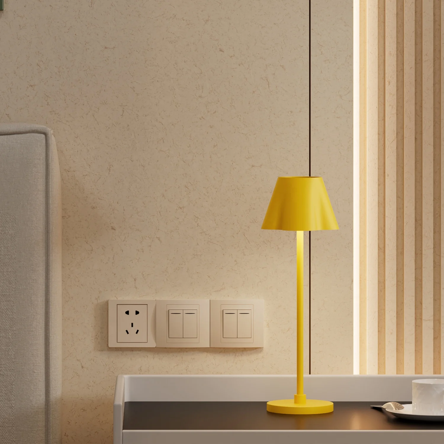 LED Table Lamp USB Power Aluminum Wireless Desk light Touch Dimming Restaurant Bettery Cordless table lights